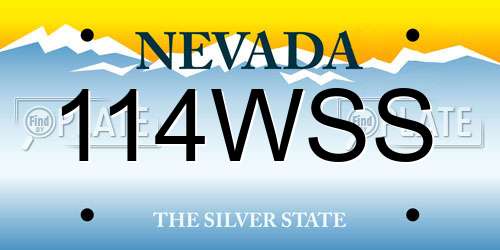 114WSS Nevada License Plate