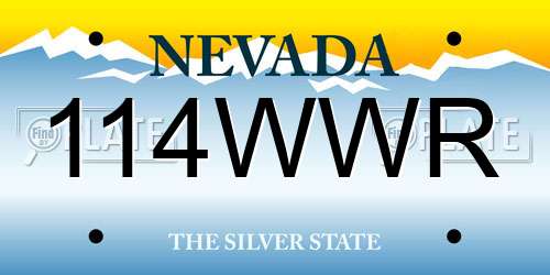 114WWR Nevada License Plate