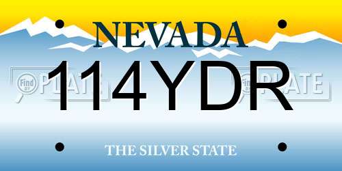 114YDR Nevada License Plate