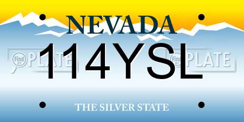 114YSL Nevada License Plate