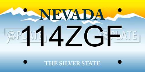 114ZGF Nevada License Plate