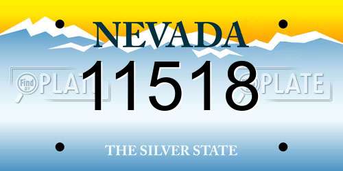 11518 Nevada License Plate