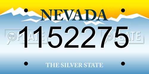 1152275 Nevada License Plate