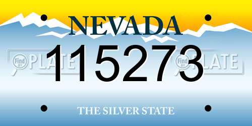 115273 Nevada License Plate