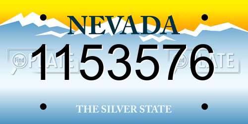 1153576 Nevada License Plate