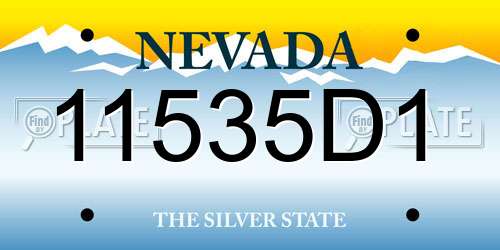 11535D1 Nevada License Plate