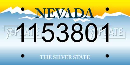 1153801 Nevada License Plate