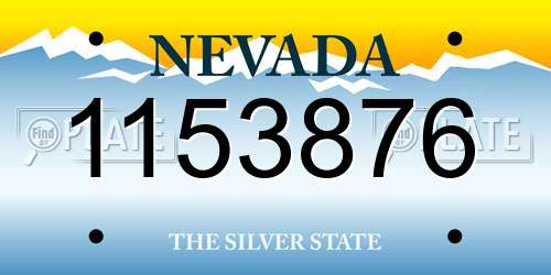 1153876 Nevada License Plate