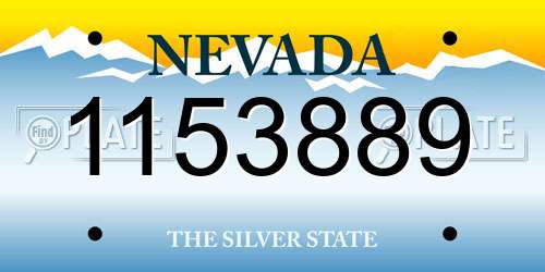 1153889 Nevada License Plate