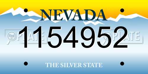 1154952 Nevada License Plate