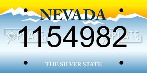 1154982 Nevada License Plate