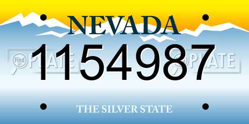 1154987 Nevada License Plate