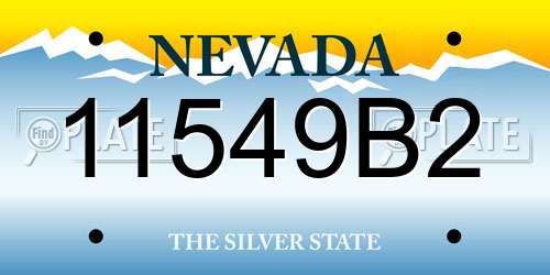 11549B2 Nevada License Plate