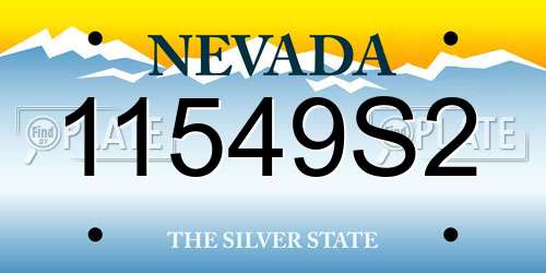 11549S2 Nevada License Plate