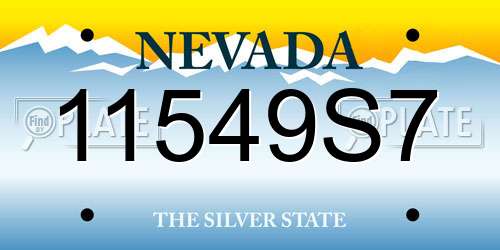 11549S7 Nevada License Plate