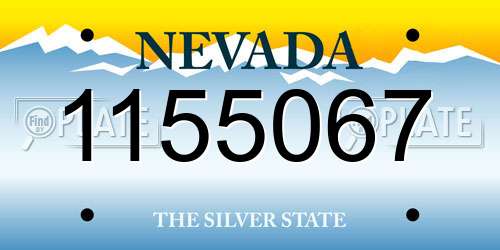 1155067 Nevada License Plate