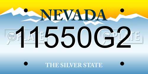 11550G2 Nevada License Plate