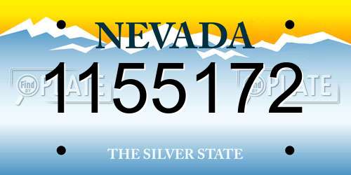 1155172 Nevada License Plate
