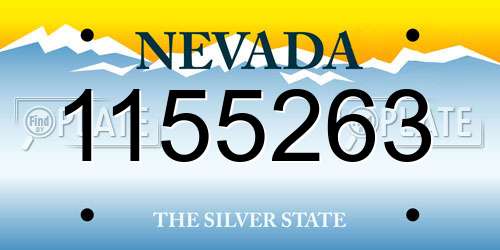 1155263 Nevada License Plate