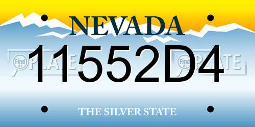 11552D4 Nevada License Plate