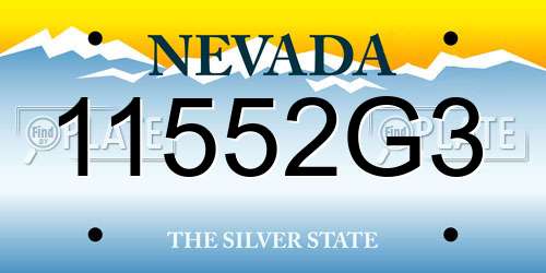 11552G3 Nevada License Plate