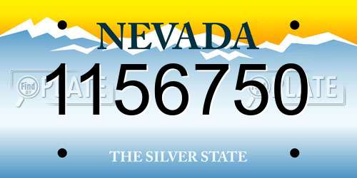 1156750 Nevada License Plate