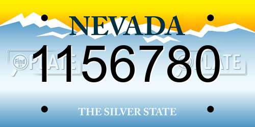 1156780 Nevada License Plate