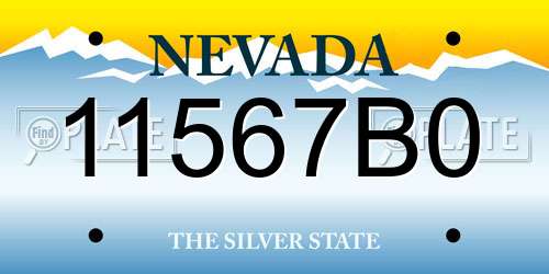 11567B0 Nevada License Plate