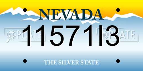11571I3 Nevada License Plate