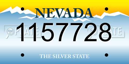 1157728 Nevada License Plate