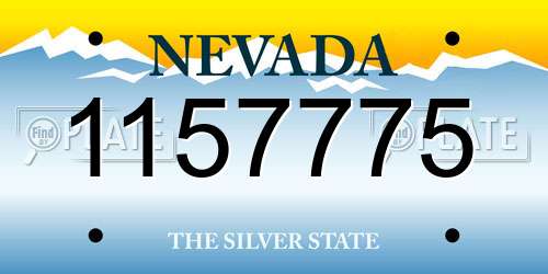 1157775 Nevada License Plate