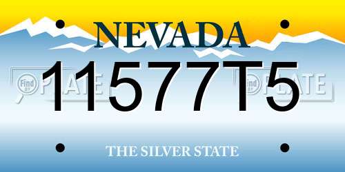 11577T5 Nevada License Plate