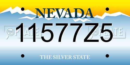 11577Z5 Nevada License Plate