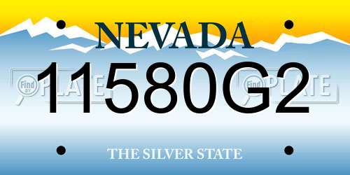 11580G2 Nevada License Plate