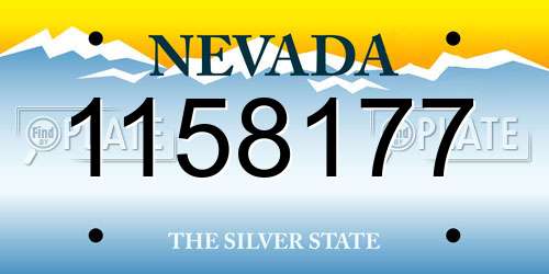 1158177 Nevada License Plate