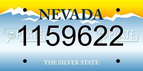 1159622 Nevada License Plate