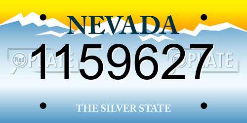 1159627 Nevada License Plate