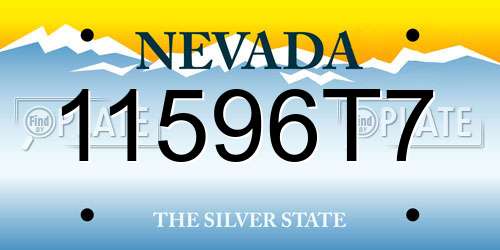 11596T7 Nevada License Plate