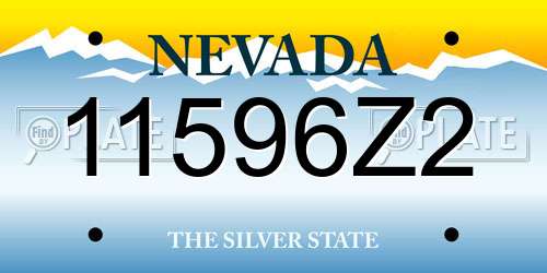 11596Z2 Nevada License Plate