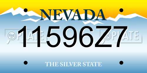 11596Z7 Nevada License Plate