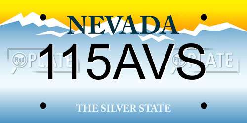 115AVS Nevada License Plate