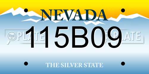 115B09 Nevada License Plate