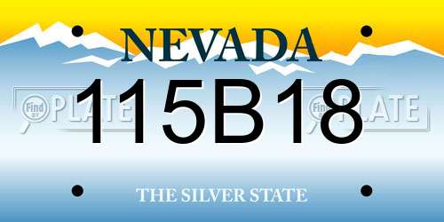 115B18 Nevada License Plate