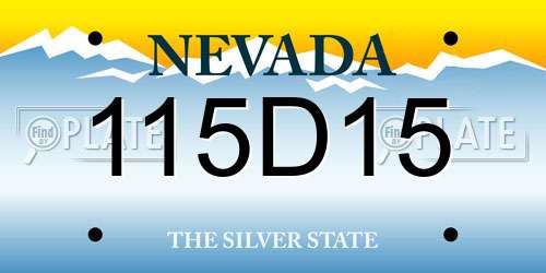115D15 Nevada License Plate