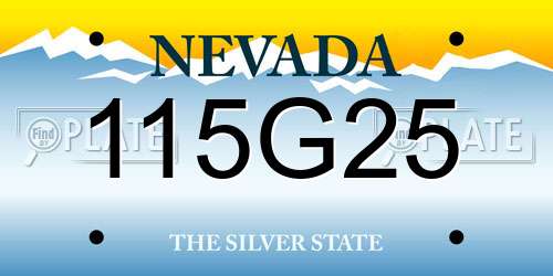 115G25 Nevada License Plate