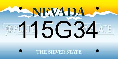 115G34 Nevada License Plate