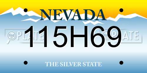 115H69 Nevada License Plate