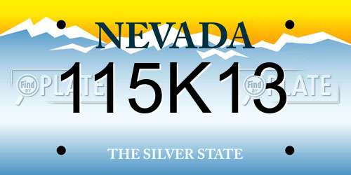 115K13 Nevada License Plate
