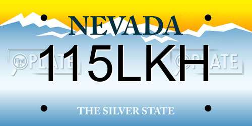 115LKH Nevada License Plate
