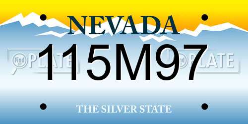 115M97 Nevada License Plate